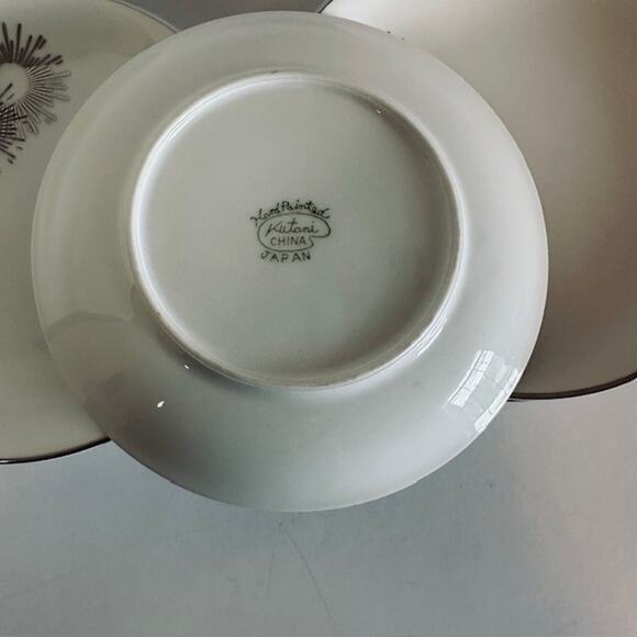 Kutani Burst China (11) Bread Plates White/Silver/Gray Japan Hand Painted VTG - Picture 8 of 12